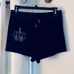 Black Pajama Set with Rhinestone Embellishments